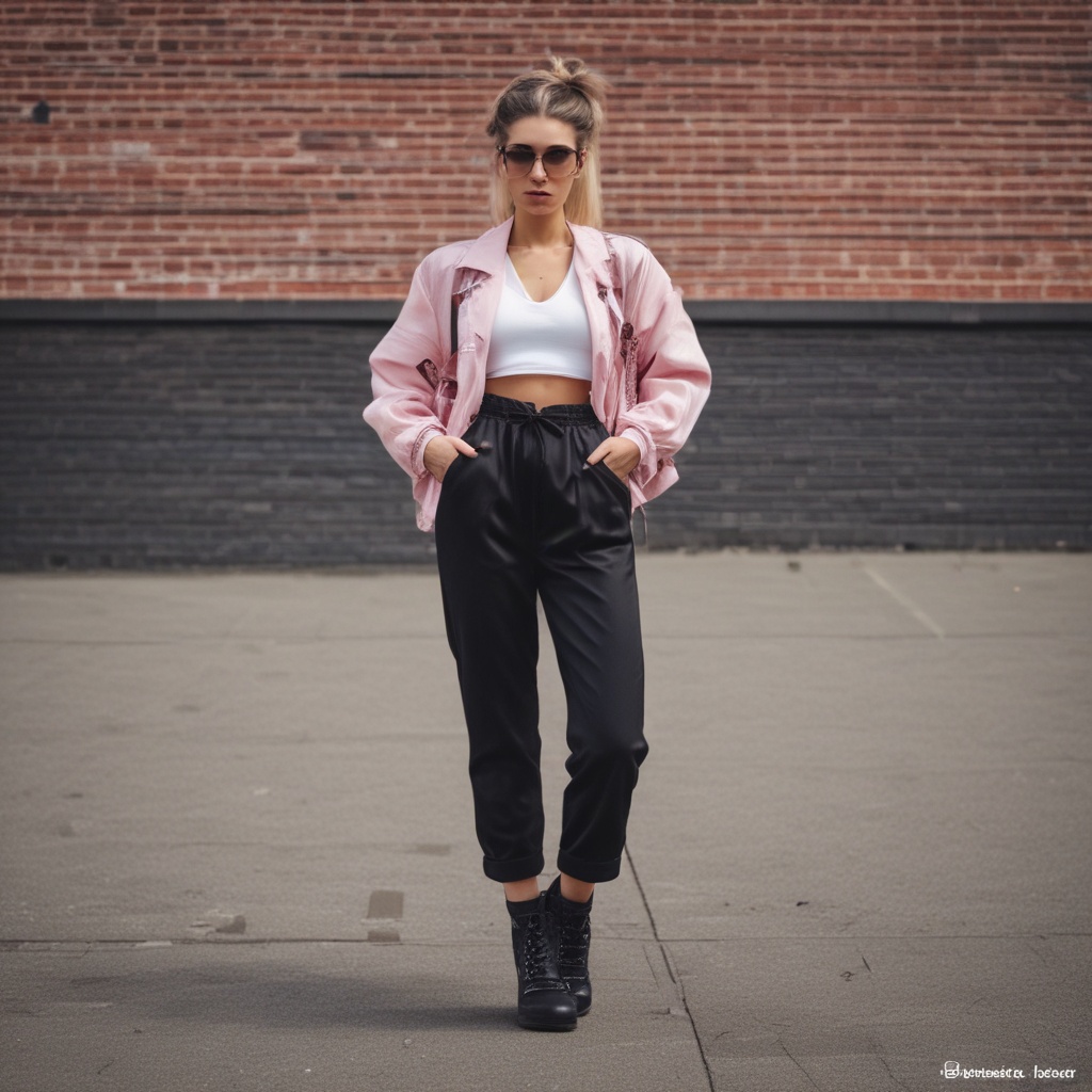 A fashionable chav babe posing confidently